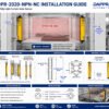 DPR-2020-NPN-NC installation guide showing emitter receiver alignment, infrared beam detection area and safety light curtain mounting methods