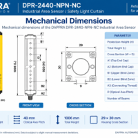 DAPPRA DPR-2440-NPN-NC mechanical dimensions with 920 mm protection height and 1006 mm total height