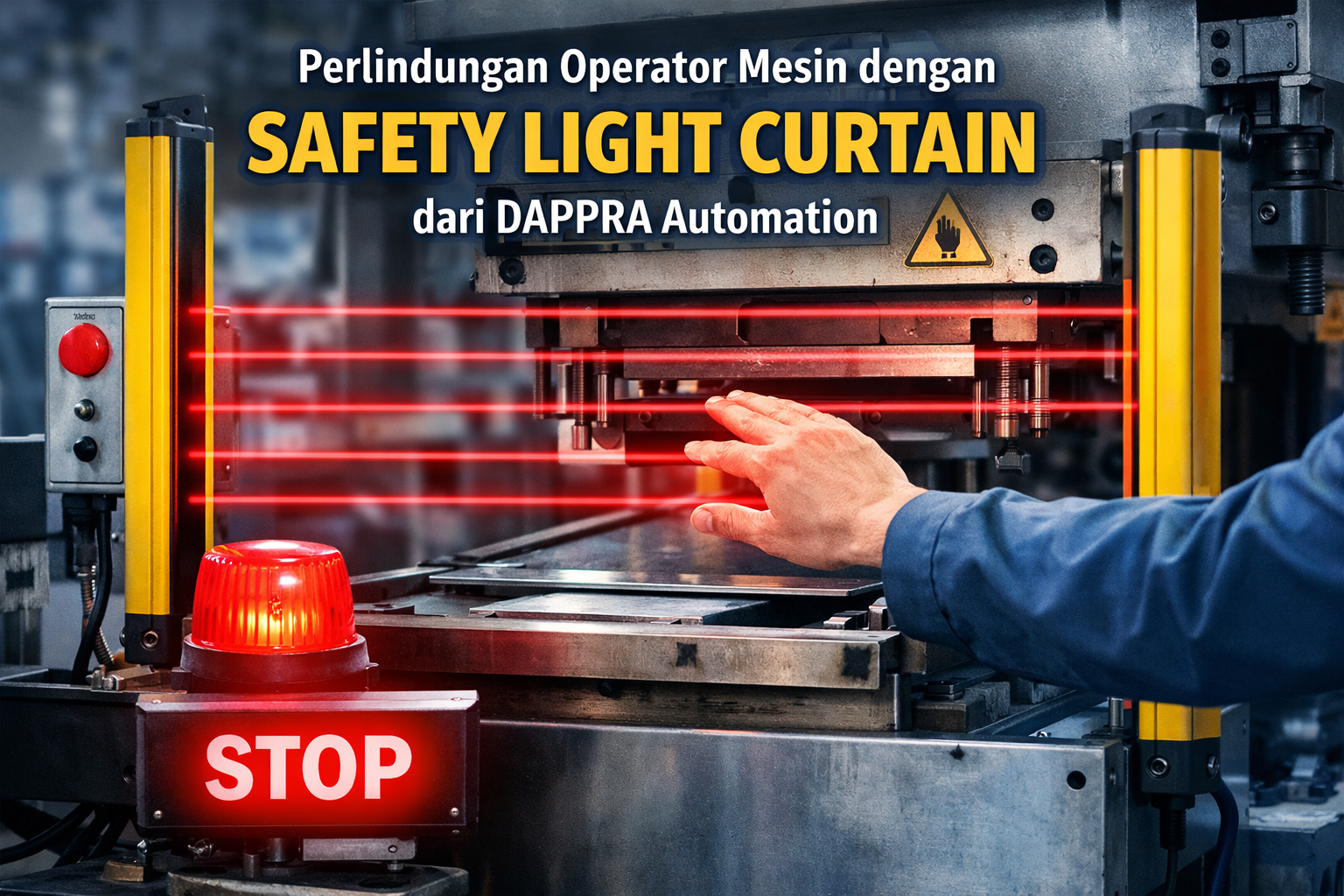 Safety Light Curtain dan Area Sensor DAPPRA Automation untuk perlindungan operator mesin industri