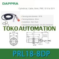 PRL18-8DP PRL18 - 8DP DC PNP NO Inductive Proximity Sensor PR20 untuk aplikasi otomasi industri PRL18, PRL18, DC