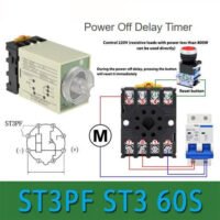 ST3PF ST3 60S Time relay AC220V Power Off Delay Timer 8Pin PN22