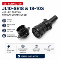 JL10-2E18 18-10S 23A 4 Pin Panel Mount Circular Power Connector Set PV31