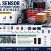 Area Sensor untuk sistem penghitungan produk otomatis pada conveyor industri dengan integrasi PLC dan HMI.
