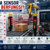 Ilustrasi troubleshooting Area Sensor yang tidak berfungsi pada sistem otomasi industri dengan pemeriksaan alignment, wiring, catu daya, dan PLC.