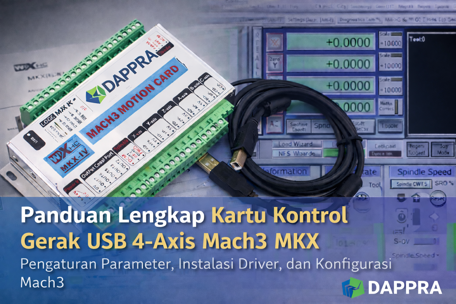 DAPPRA MKX Mach3 USB Motion Control Card with Mach3 Software Interface