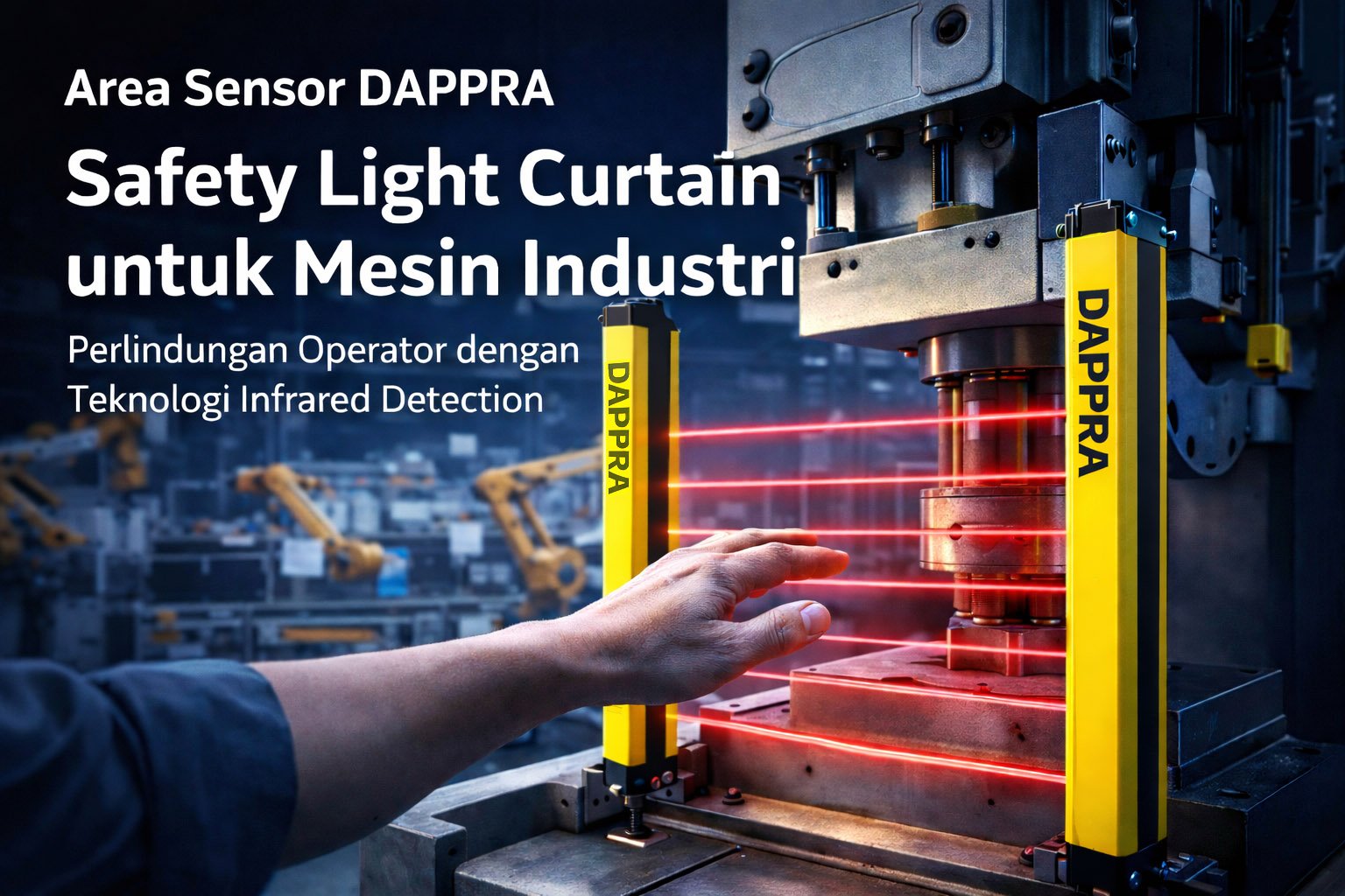Area Sensor DAPPRA safety light curtain untuk perlindungan mesin industri