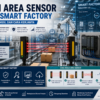 Area Sensor pada Smart Factory mendeteksi objek secara real-time dan terintegrasi dengan PLC, HMI, SCADA, serta IoT untuk mendukung otomasi industri.