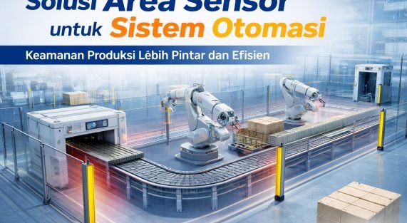 Instalasi Safety Light Curtain atau Area Sensor pada mesin press untuk melindungi operator dari bahaya mesin industri