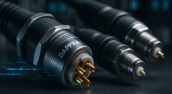 Gambar kerusakan konektor industri seperti konektor longgar, pin teroksidasi, dan gangguan sinyal akibat EMI.