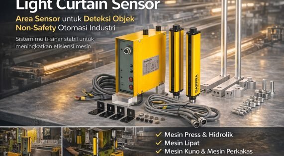 Area sensor atau light curtain sensor untuk deteksi objek pada mesin industri