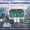 Ilustrasi signal conditioning load cell menggunakan weight transmitter DAPPRA untuk mengubah sinyal mV/V menjadi 0–10V atau 4–20mA ke PLC industri